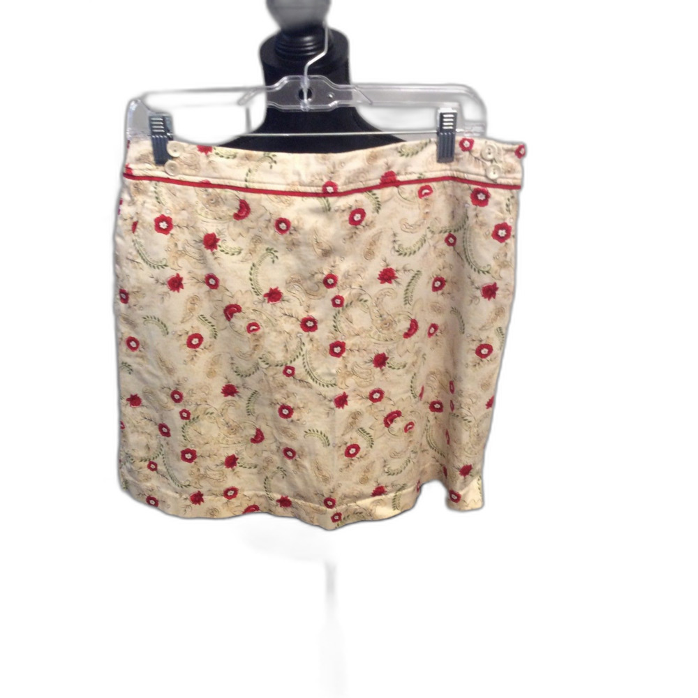 Golf Skirt cotton blend Floral Cream Red EP Size 10 Skort Women's